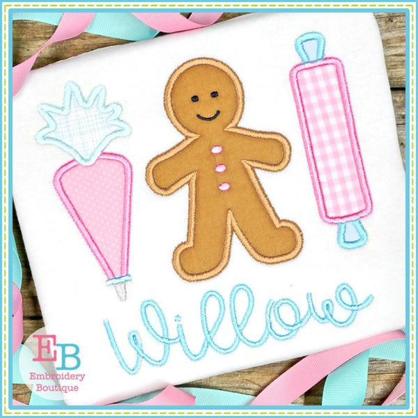 Baking Cookies Row Applique, Applique