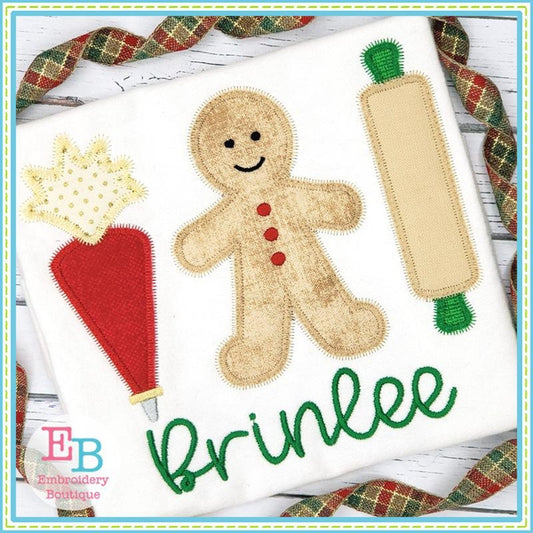 Baking Cookies Row Zigzag Applique, Applique