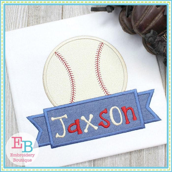 Baseball Banner Satin Applique, Applique