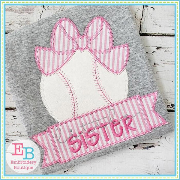 Big Bow Ball Banner Zigzag Applique, Applique