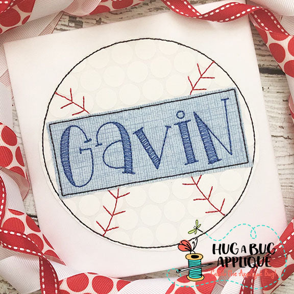 Baseball Box Bean Stitch Applique, Applique