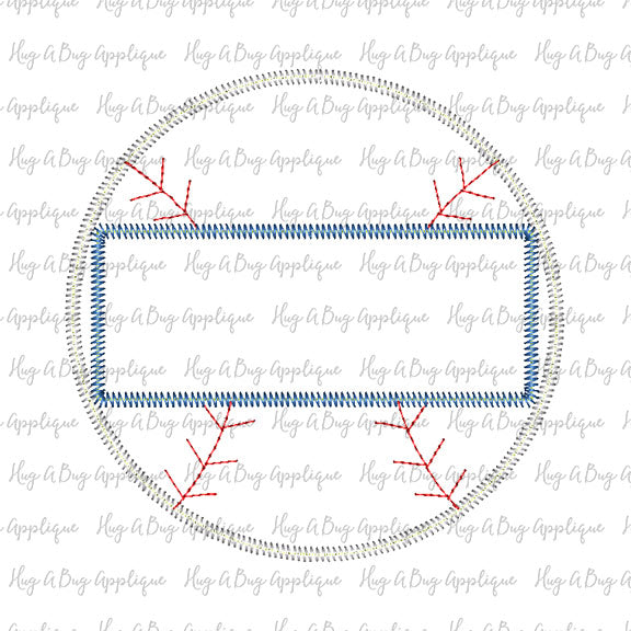 Baseball Box Zig Zag Stitch Applique, Applique