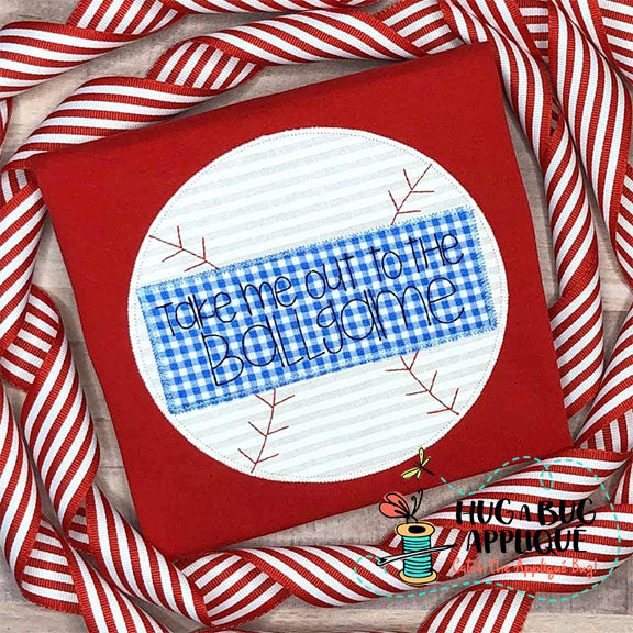 Baseball Box Zig Zag Stitch Applique, Applique