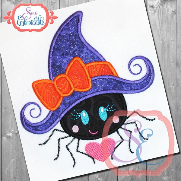 Spider Witch Hat Applique, Applique