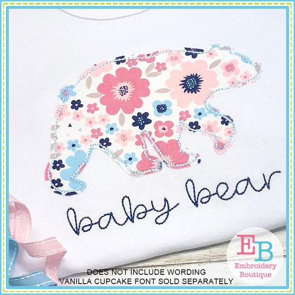 Bear Silhouette Applique, Applique