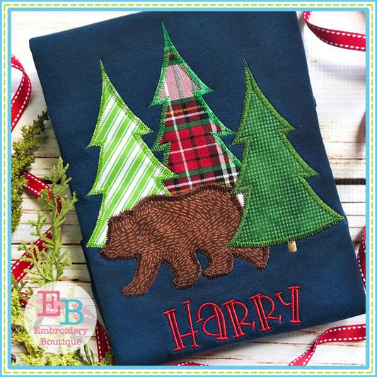 Bear Trees Zigzag Applique, Applique