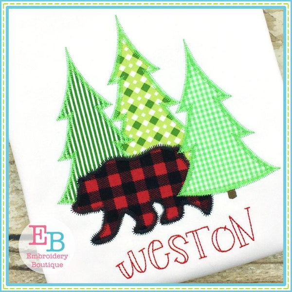 Bear Trees Zigzag Applique, Applique