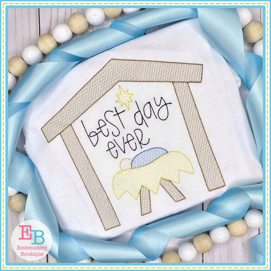 Best Day Ever Sketch Embroidery Design, Embroidery