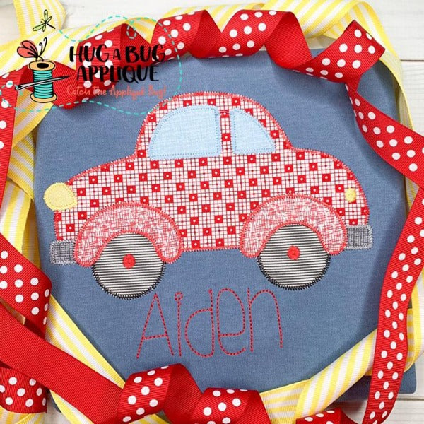 Big Car Zig Zag Stitch Applique Design, Applique