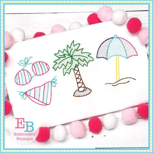 Bikini Trio Design, Embroidery