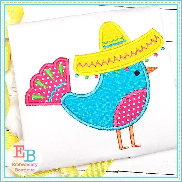 Bird Sombrero Applique, Applique