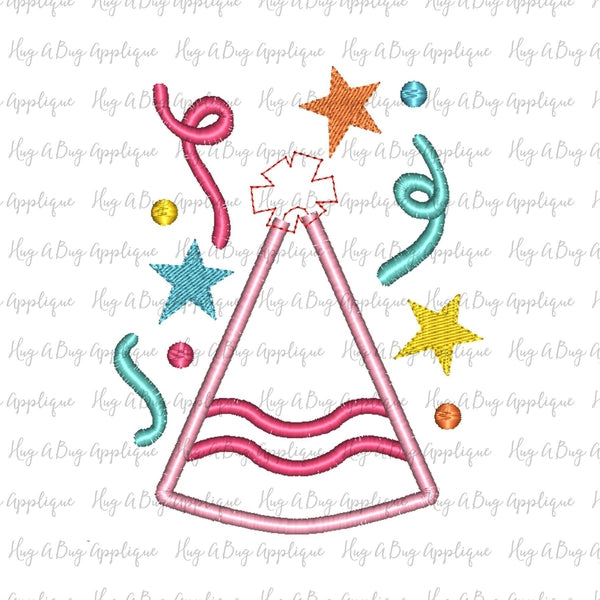 Birthday Hat Applique Design, Applique