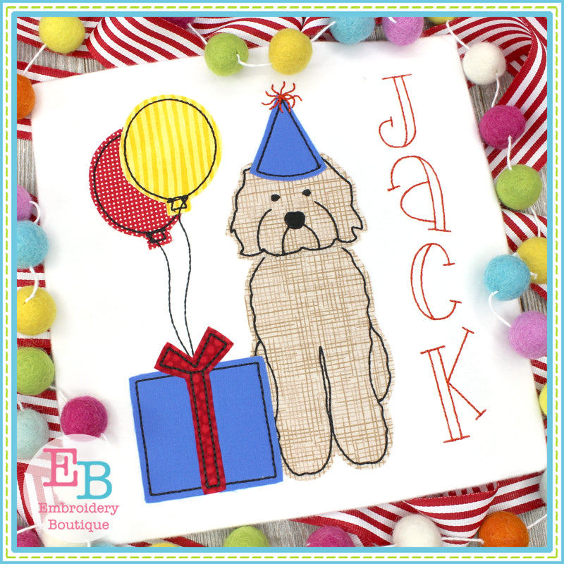 Birthday Doodle Bean Applique, Applique