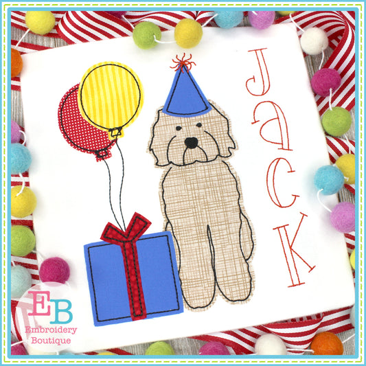 Birthday Doodle Bean Applique, Applique