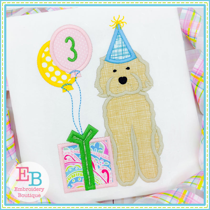 Birthday Doodle Satin Applique, Applique