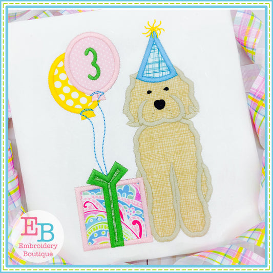 Birthday Doodle Satin Applique, Applique