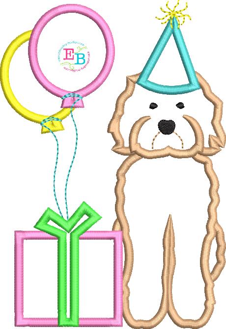 Birthday Doodle Satin Applique, Applique