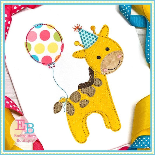 Birthday Giraffe Applique, Applique
