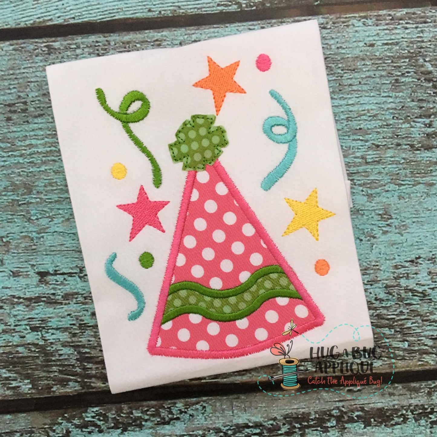 Birthday Hat Applique Design, Applique