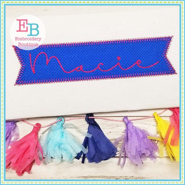 Banner Blanket Stitch Applique, Applique