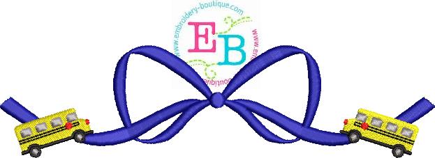 Bow Buses Embroidery Design, Embroidery