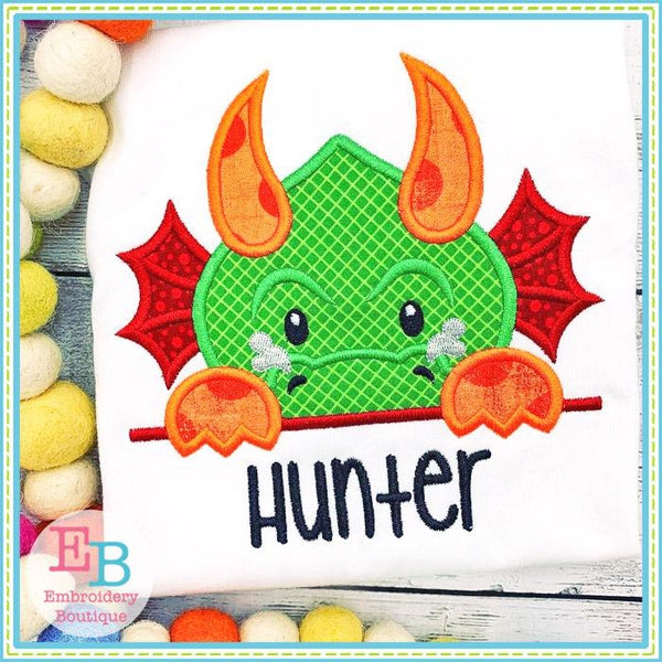 Dragon Boy Peeker Applique, Applique
