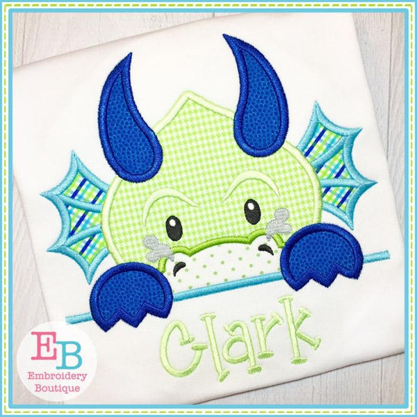 Dragon Boy Peeker Applique, Applique