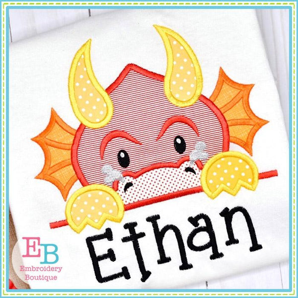 Dragon Boy Peeker Applique, Applique