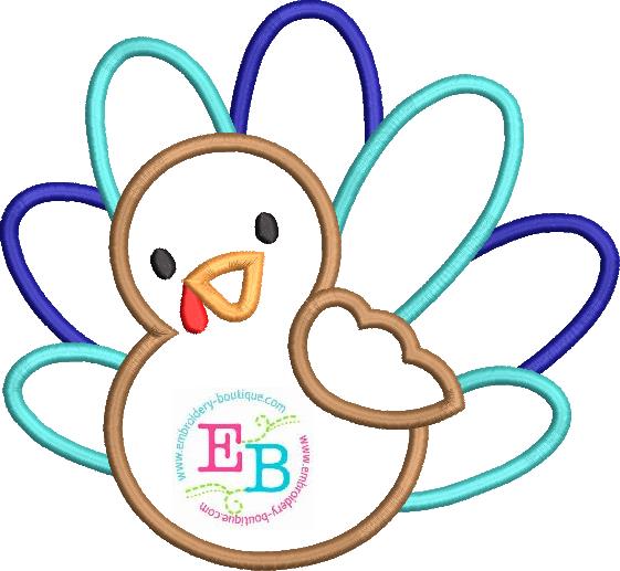 Boy Turkey Satin Stitch Applique, Applique