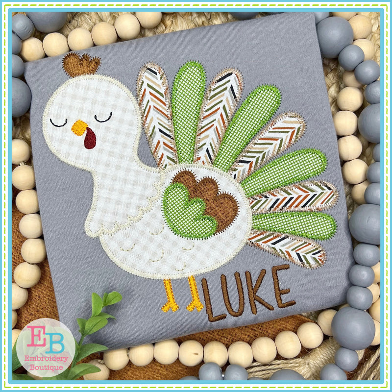 Boy Turkey Zigzag Stitch Applique, Applique