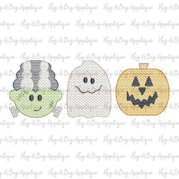 Bride Ghost Jack Trio Sketch Embroidery Design, Embroidery