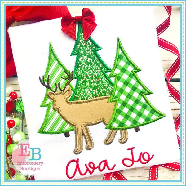 Buck Trees Satin Applique, Applique