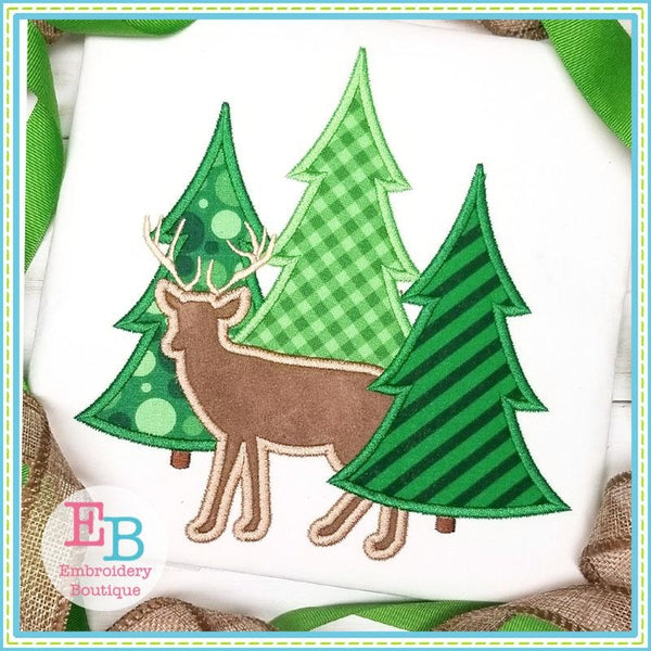 Buck Trees Satin Applique, Applique