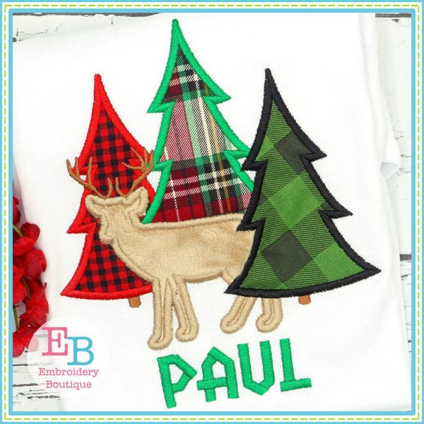 Buck Trees Satin Applique, Applique