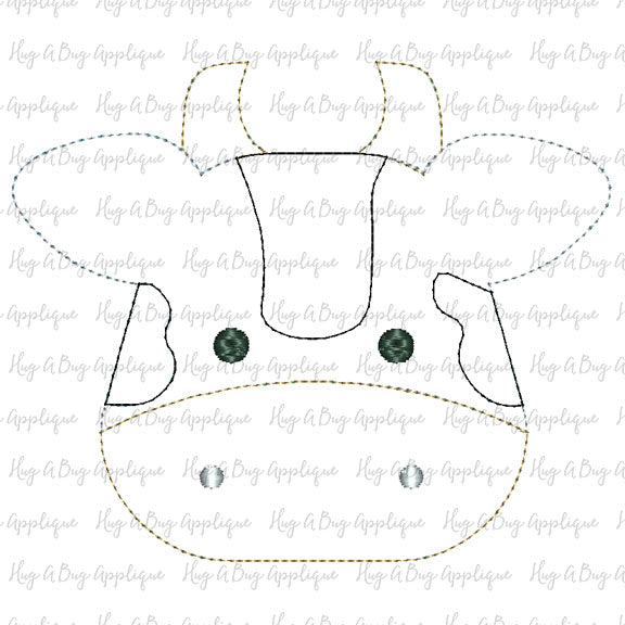 Bull Bean Stitch Applique Design, Applique