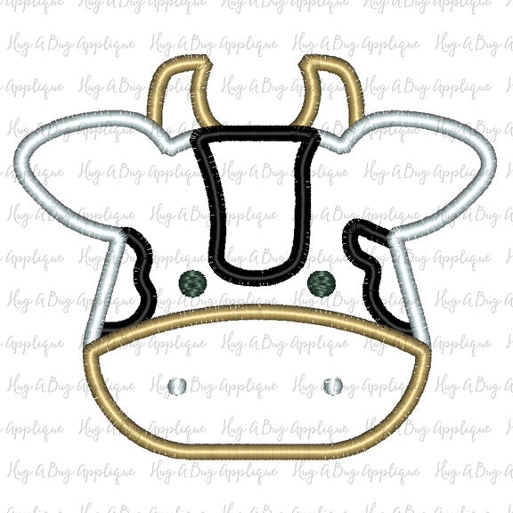 Bull Satin Stitch Applique Design, Applique