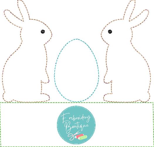 Bunnies Egg Banner Applique, Applique, Embroidery Boutique