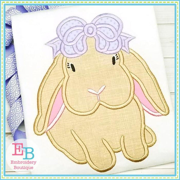 Bunny Bow Satin Applique, Applique