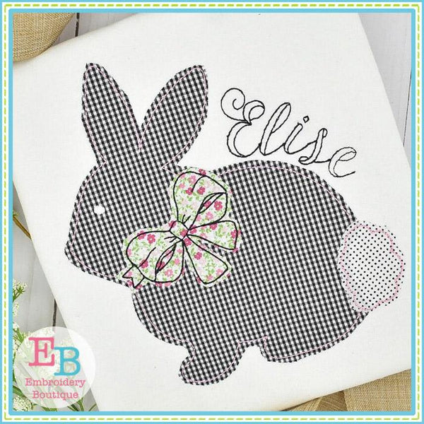 Bunny 2 with Bow Bean Applique, Applique