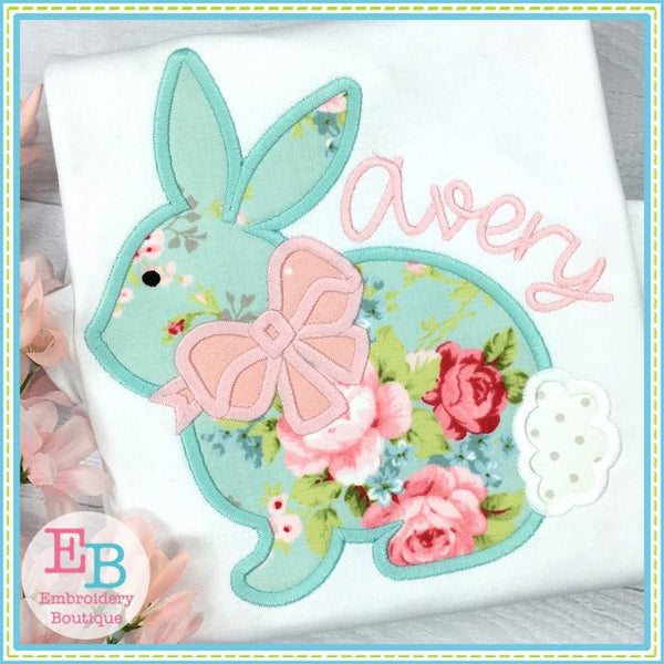 Bunny 2 with Bow Applique, Applique