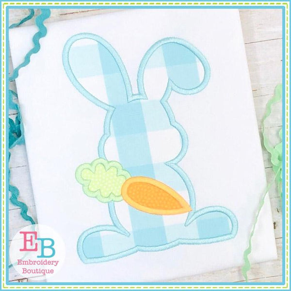 Bunny with Carrot Satin Applique, Applique