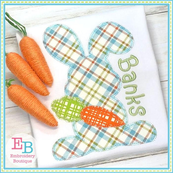 Bunny with Carrot Zigzag Applique, Applique