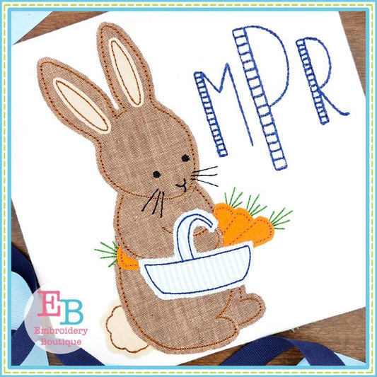 Bunny Carrot Basket Applique, Applique