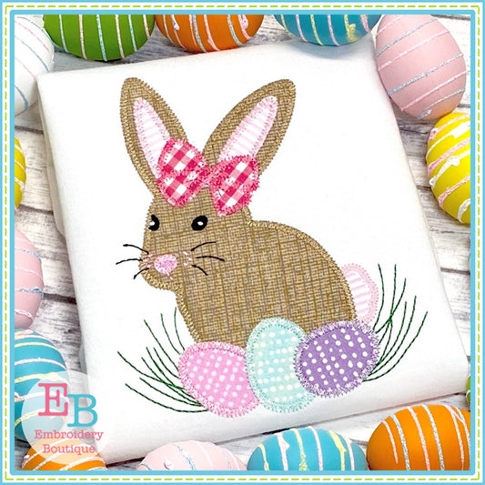 Bunny Eggs Zigzag Applique, Applique
