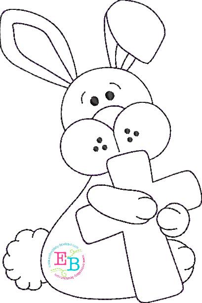 Bunny Cross Bean Stitch Applique, Applique