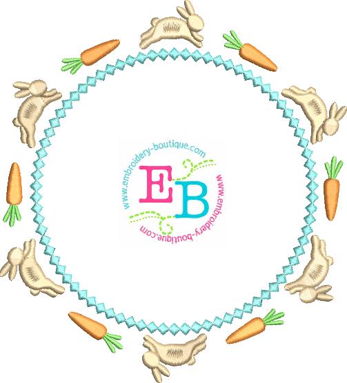 Bunny Carrot 2 Embroidery Frame, Embroidery