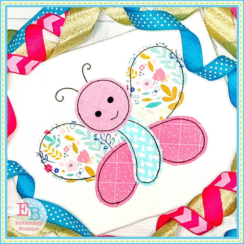 Butterfly 3 Bean Stitch Applique, Applique