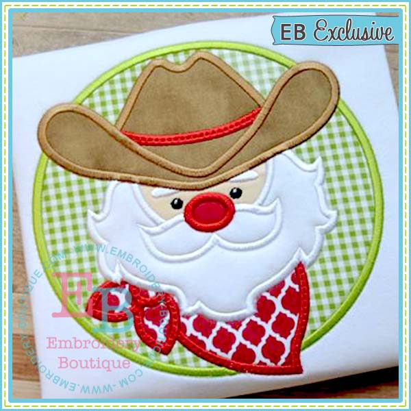 Cowboy Santa Applique, Applique