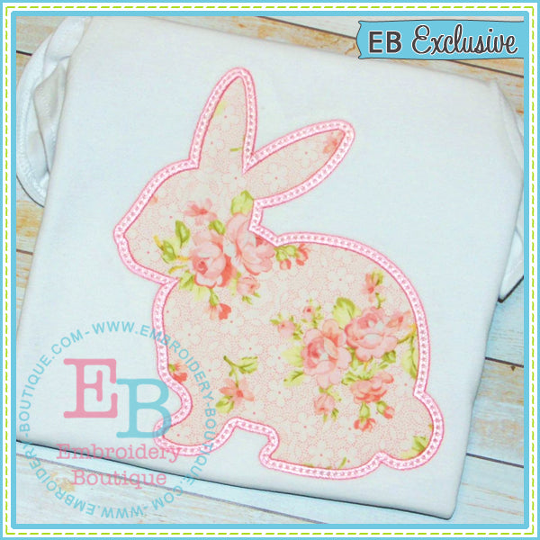 Satin Bunny Outline Applique, Applique