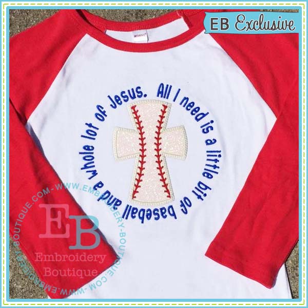 Baseball Jesus Applique, Applique